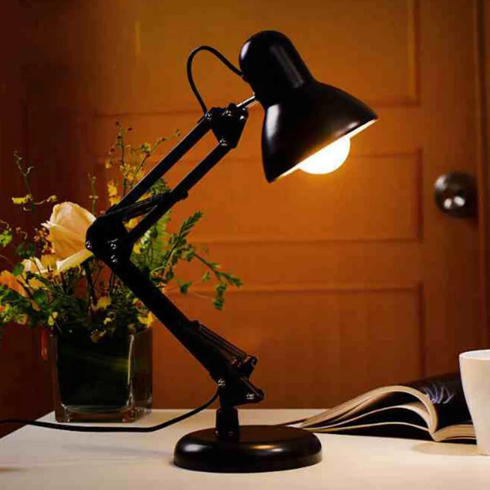 LED Lamp Vintage Portable Lamps with Clamp Book Reading Folding Writing Study Light Fixture for Nail Manicure Table