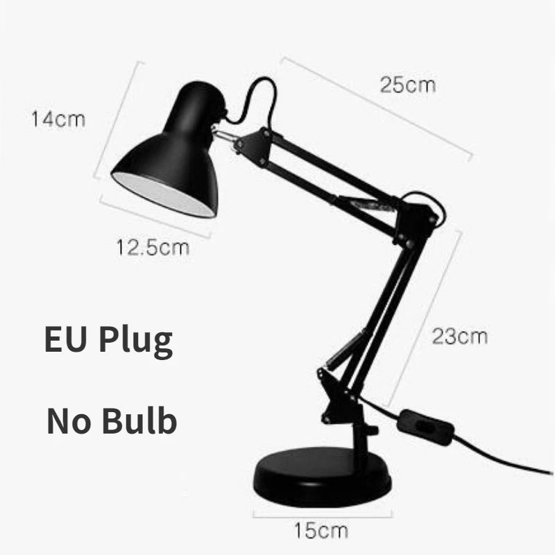 LED Lamp Vintage Portable Lamps with Clamp Book Reading Folding Writing Study Light Fixture for Nail Manicure Table