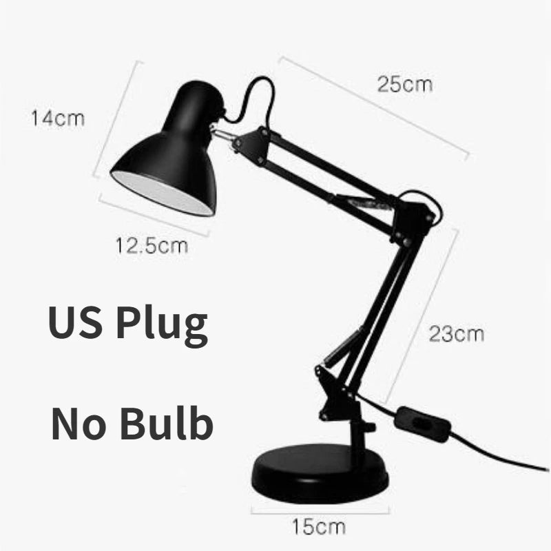 LED Lamp Vintage Portable Lamps with Clamp Book Reading Folding Writing Study Light Fixture for Nail Manicure Table